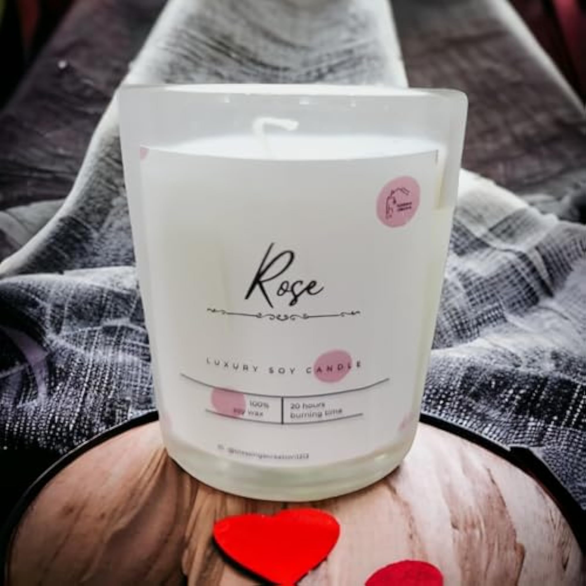 Rose Fragrance Scented Jar Candle, Gift Ready